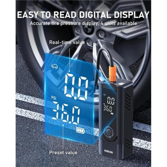 Tire Inflator Portable Air Compressor, 150PSI Cordless Air Pump for Car Tires - Picture 4 of 7